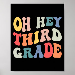 Póster Oh Hola Tercer Grado Divertido Regreso a la Escuel