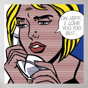 Póster Oh Jeff, yo también te amo, pero por Roy Lichtenst