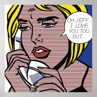 Póster Oh Jeff, yo también te amo, pero por Roy Lichtenst