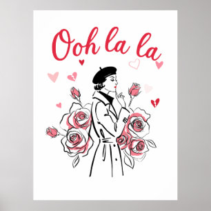 Póster Oh La La Chica de París - Estética Romántica Franc