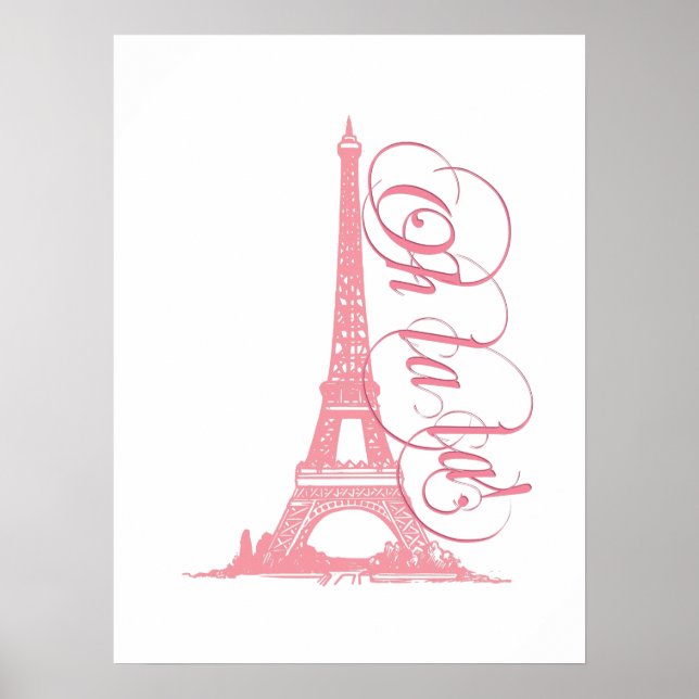 Póster Oh La La - Eiffel Tower Paris France (Frente)