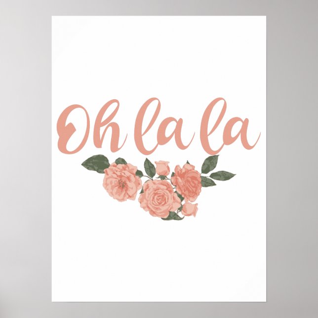 Póster Oh La La - Floral de canto francés (Frente)