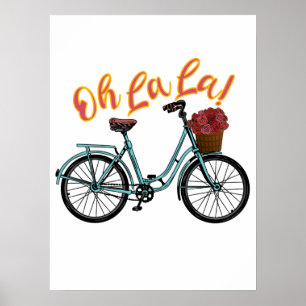 Póster Oh La La French Bicicleta Funny Sayings Franceses