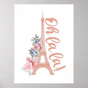 Póster Oh La La - Torre Eiffel París Francia