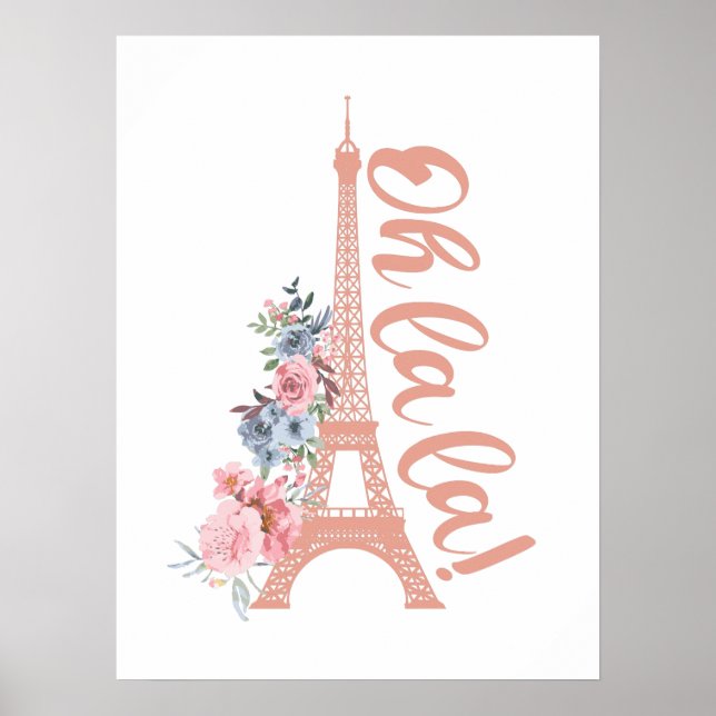 Póster Oh La La - Torre Eiffel París Francia (Frente)