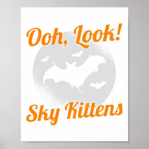 Póster Oh Look Sky Kittens Bat Halloween Bats
