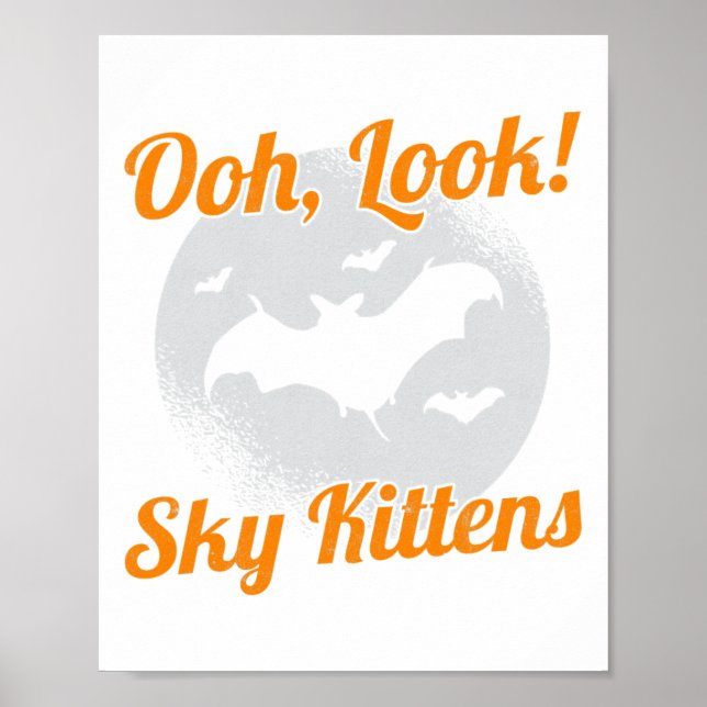 Póster Oh Look Sky Kittens Bat Halloween Bats (Frente)