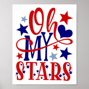 Póster Oh Mis Estrellas Fuegos Artificiales El 4 De Julio