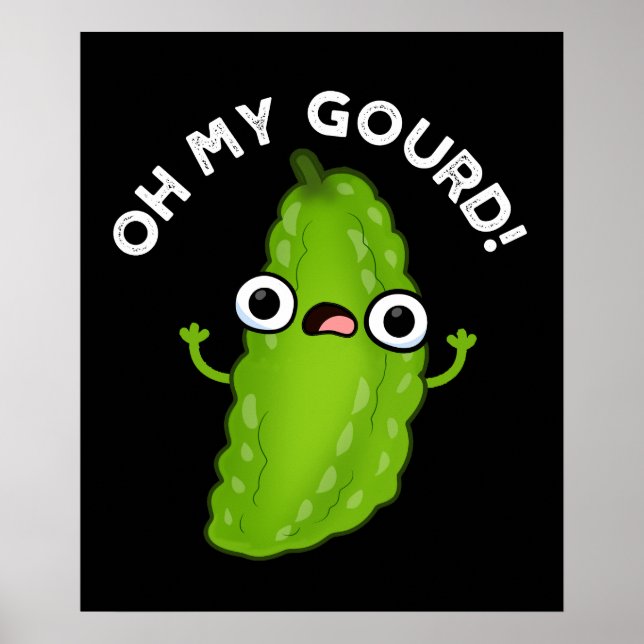 Póster Oh My Gourd Funny Veggie Pun Dark BG (Frente)