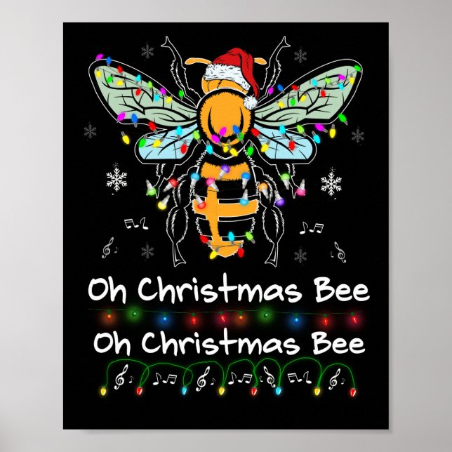 Póster Oh Navidades Bee Bee Santa Hat Bee Navidades liger (Frente)