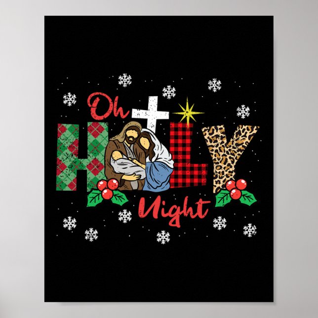 Póster Oh Navidades de la noche sagrada Pajama X-mas Plai (Frente)