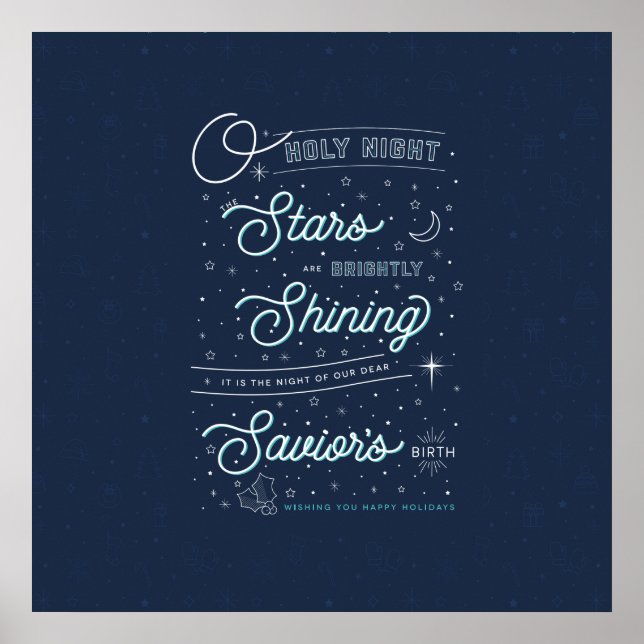 Póster Oh Navidades de la noche sagrada Poster 24x24 / Az (Frente)