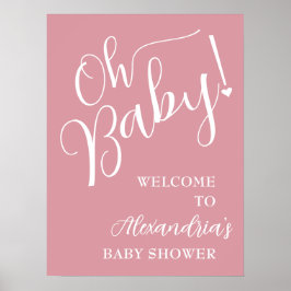 Póster ¡Oh, nena! Bienvenida de Baby Shower para chicas