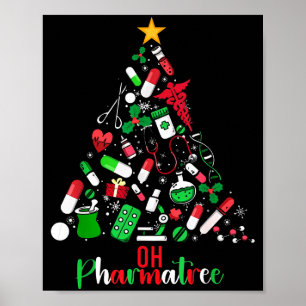 Póster Oh Pharmatree Farmacia Navidad Técnico de Farmacéu