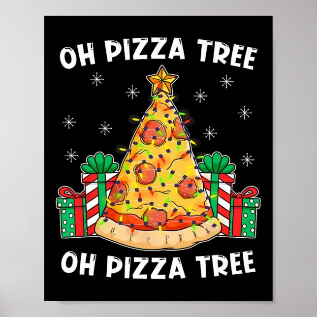 Póster Oh Pizza Tree Xmas Navidades Presentes De Comida P (Frente)