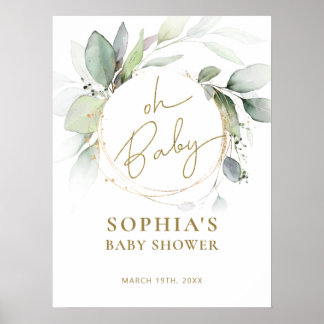 Póster Oh Poster de signos de bienvenida de Baby Shower