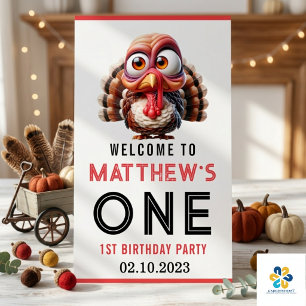 Póster Oh qué divertido Caricaturas  Pavo Cumpleaños 1 
