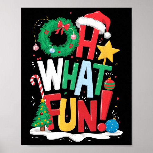 Póster Oh, Qué Navidades Divertidos Con La Leña Y El Árbo (Frente)