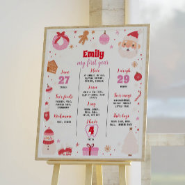 Póster Oh Qué Navidades Divertidos Rótulo hito de cumplea