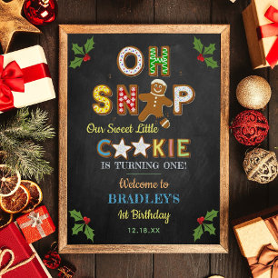 Póster ¡Oh Snap! Gingerbread Cookie Cualquier Cumpleaños