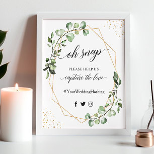 Póster Oh Snap Hashtag Rótulo Geometric Greeneration Euca