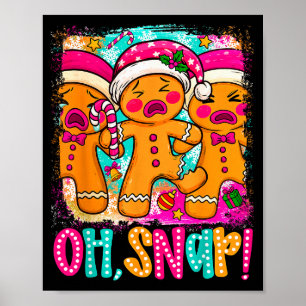 Póster Oh Snap Hombre de Jengibre Divertido de Navidad Ga