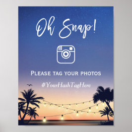 Póster Oh Snap Instagram Hashtag Palm Beach String Lights