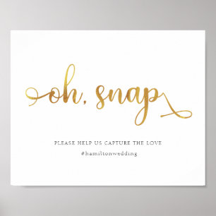 Póster "Oh Snap" Rótulo de Boda de etiquetas de moda Gold