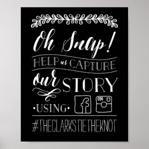 Póster ¡Oh Snap! Rótulo de etiquetas Boda
