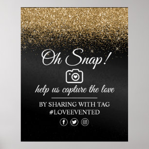 Póster Oh Snap Social Media Tag Poster Black Gold Purpuri