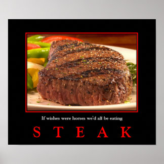 Póster OH, STEAK! compatible con portafolios y pequeños