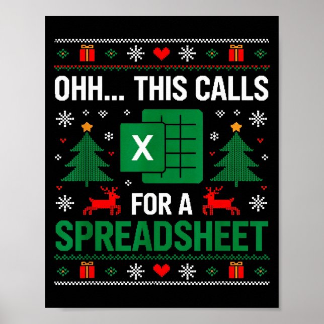 Póster Oh This Calls For A Spreadsheet Christmas  (Frente)