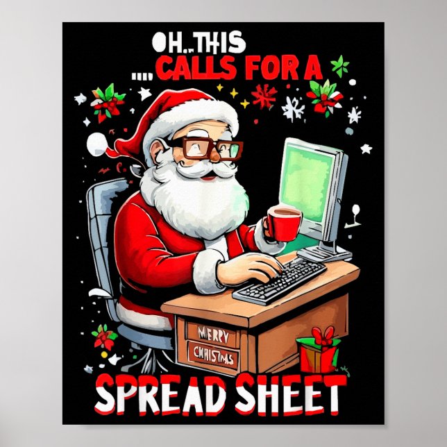 Póster Oh This Calls For A Spreadsheet, Funny Excel Chris (Frente)
