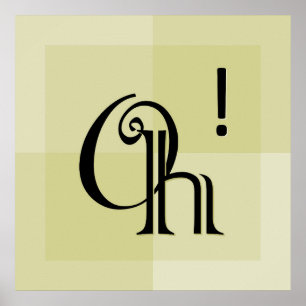Póster ¡Oh! Tipografía expresiva moderna y minimalista Ar