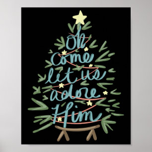 Póster Oh, Ven, Que Lo Adoremos Navidades Cristianos Jesú