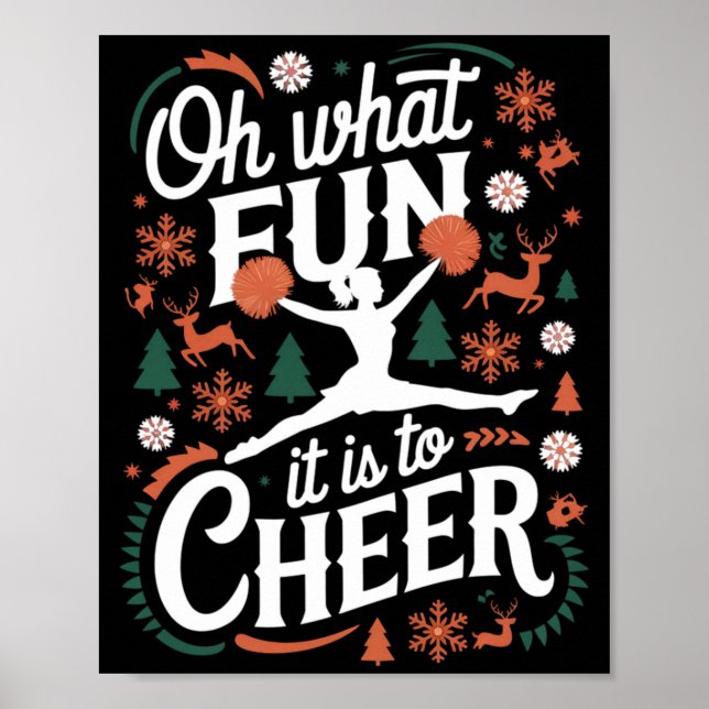 Póster Oh What Fun It Is To Cheer Ugly Cheerleading Xmas  (Frente)