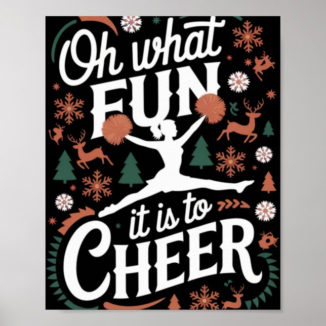 Póster Oh What Fun It Is To Cheer Ugly Cheerleading Xmas  (Frente)