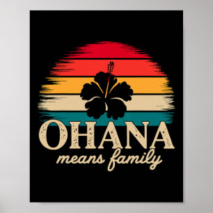 Póster Ohana significa vacaciones de verano en Hawái