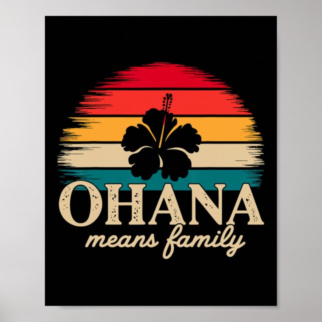 Póster Ohana significa vacaciones de verano en Hawái (Frente)