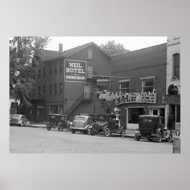 Póster Ohio de pueblo pequeño, años 30 (Frente)