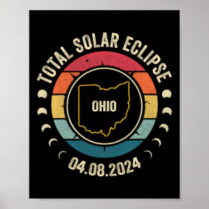 Póster Ohio Eclipse Solar Total 2024 Ap