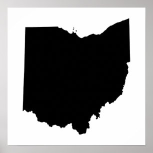 Póster Ohio en Blanco y Negro