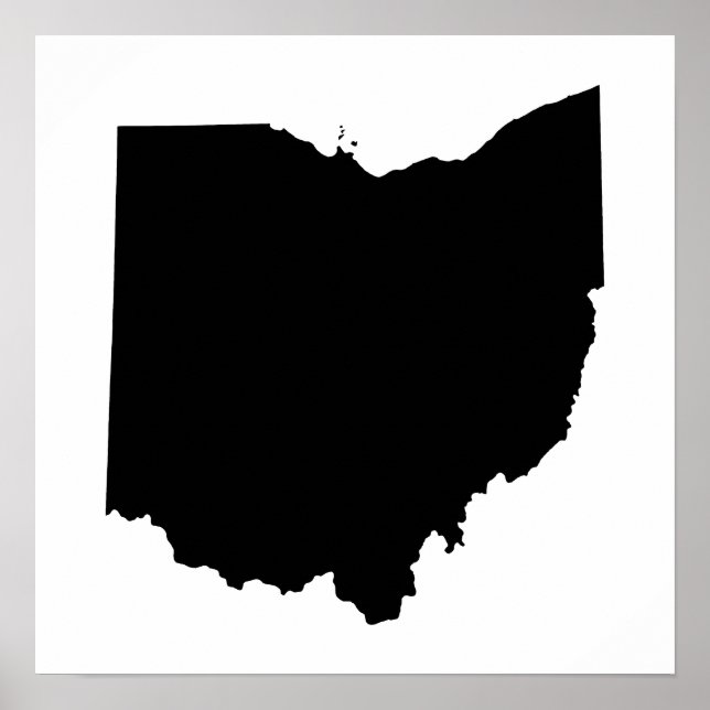 Póster Ohio en blanco y negro (Frente)