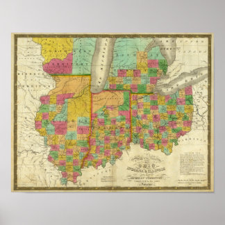 Póster Ohio, Indiana e Illinois
