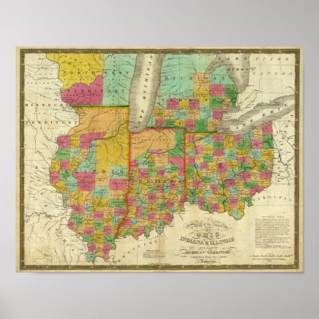 Póster Ohio, Indiana e Illinois (Frente)