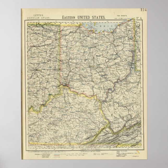 Póster Ohio, Indiana, Kentucky, Virginia Occidental (Frente)