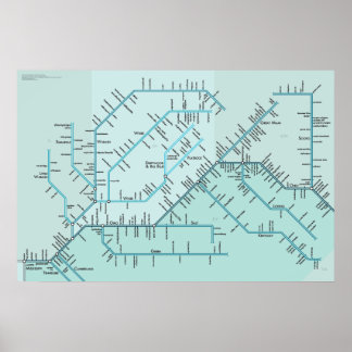 Póster Ohio inferior de 30" x 20"