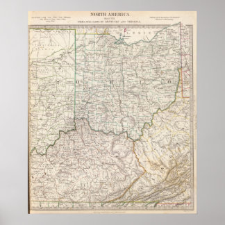 Póster Ohio, Kentucky, Virginia