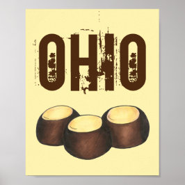 Póster Ohio OH Peanut Butter Buckeye Buck Oye Nut Candy