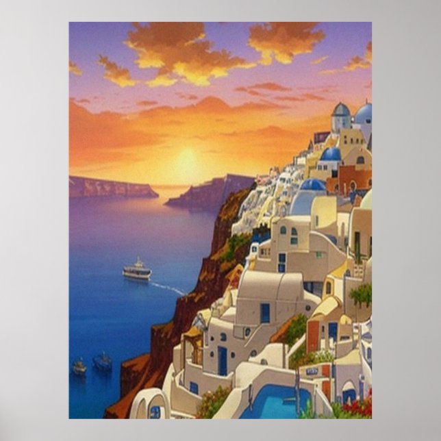 Póster Oia, Santorini, Grecia Art (Frente)